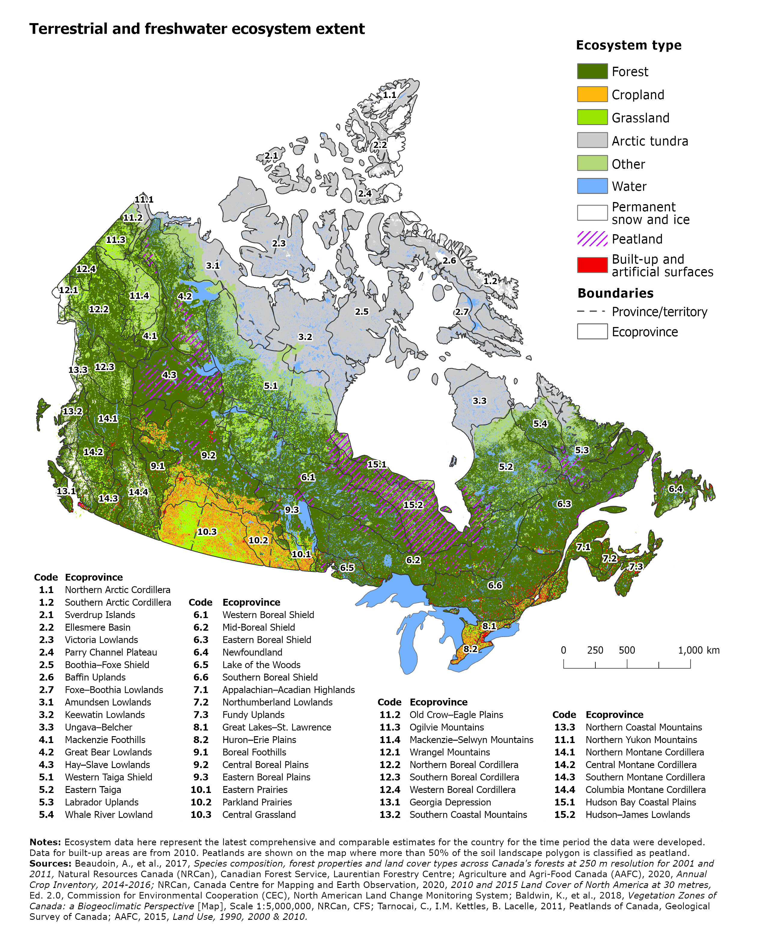 Map: Terrestrial and freshwater ecosystem extent